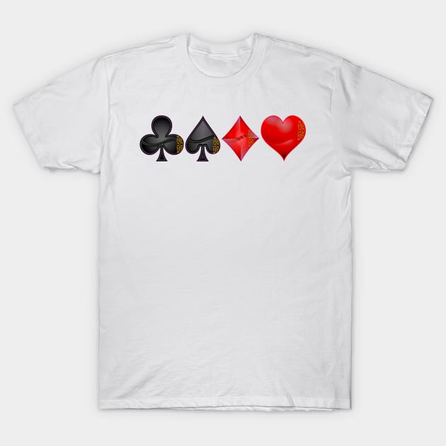 Playing Card Symbols T-Shirt by doniainart